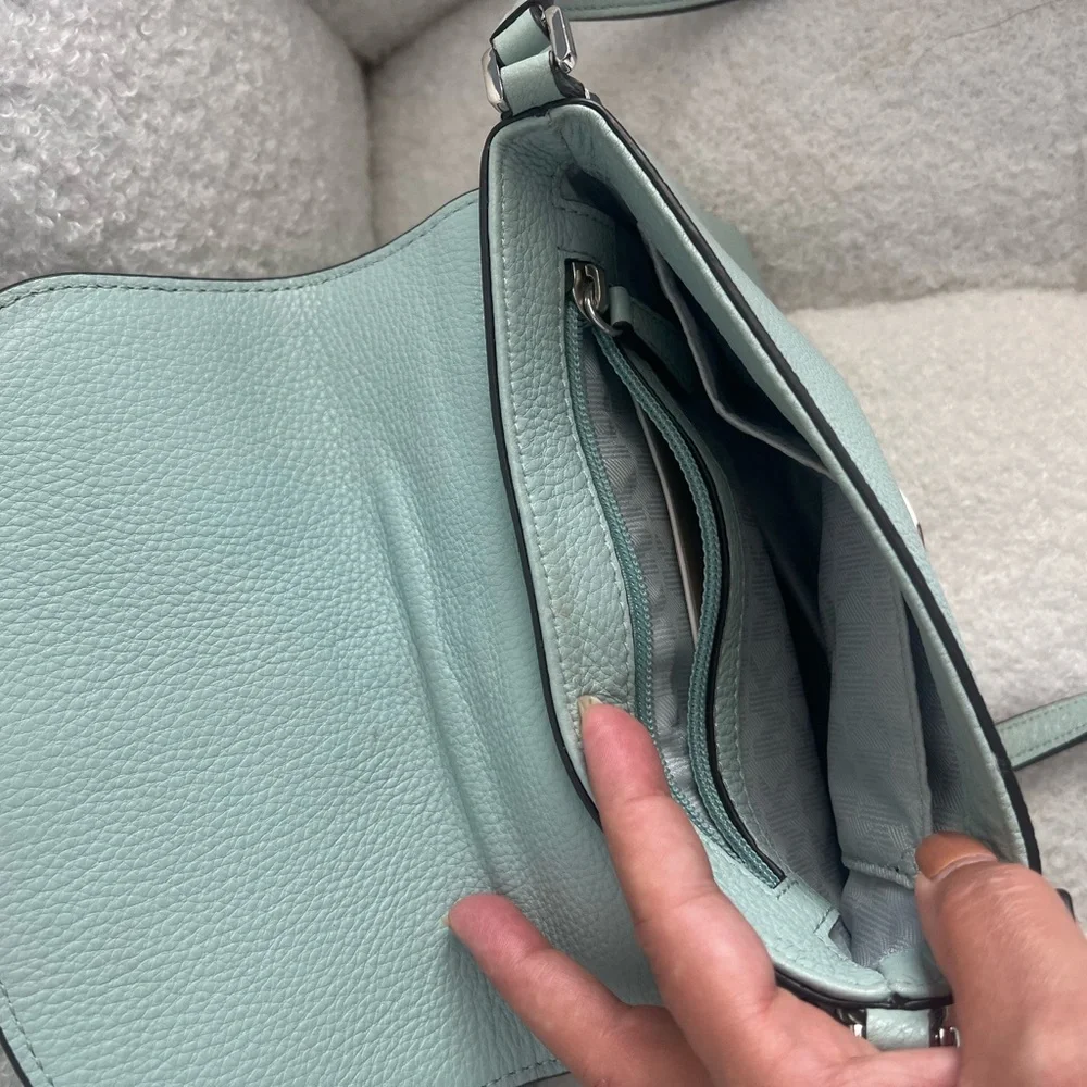Michael Kors Mint Green Leather Crossbody Bag